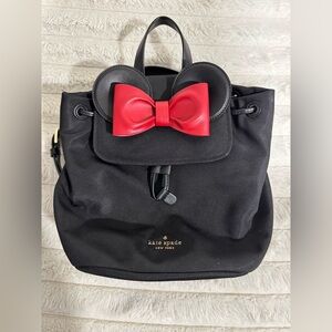 Kate Spade Black Backpack with Red Bow